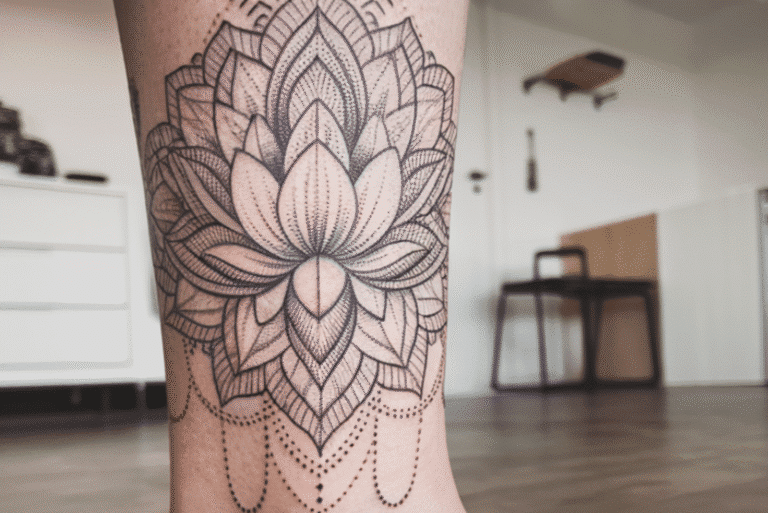 Lotus Ankle Tattoo