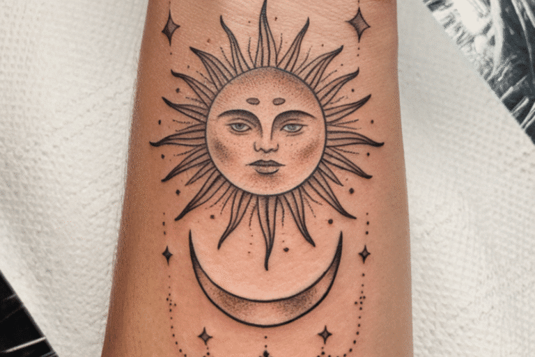 Sun and Moon Wrist Tattoo